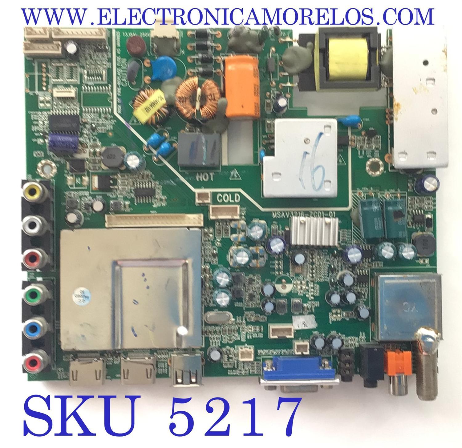 MAIN FUENTE PARA TV PIONEER / NUMERO DE PARTE NSAV3216-ZC01-01 / KB-6160 / MODELO 24"